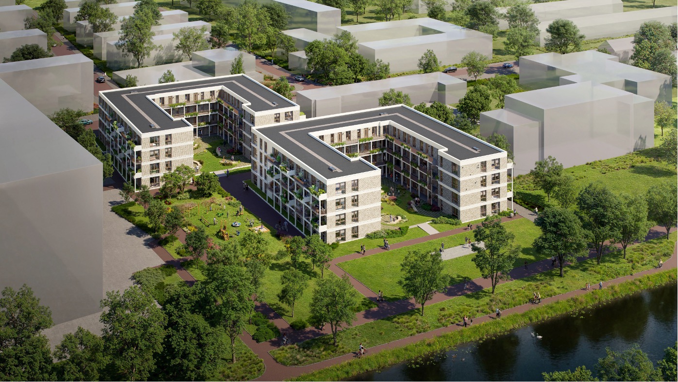 Impressie nieuwbouwproject Franck Bizetpad Leiden