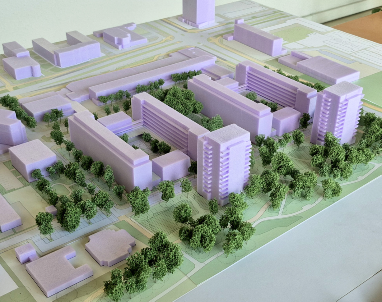 Maquette voorlopig ontwerp Hoornes centrum Katwijk De Nijl Architecten